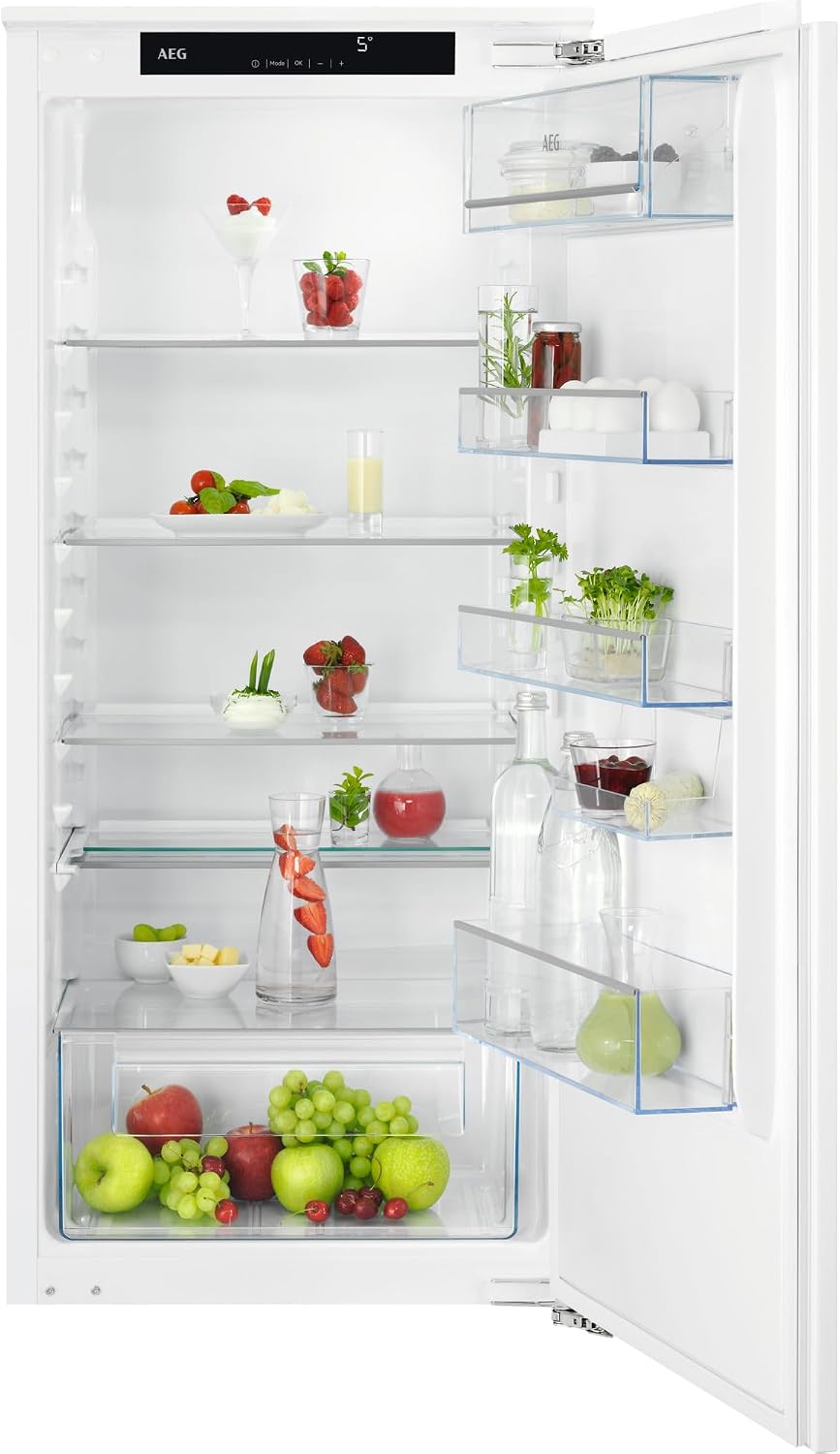 AEG Kühlschrank, 123 cm, 203 L, Weiß, Einbau ohne Gefrierfach, Serie 5000 OptiSpace: 3x vielfach verstellbare & 1x