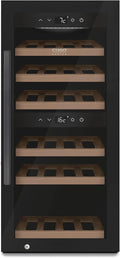 Caso Weinkühlschrank, Schwarz, WineExclusive 24 Smart - Design, bis zu 24 Flaschen, Zwei getrennte Temparaturzonen einstellbar von 5°-20°C
