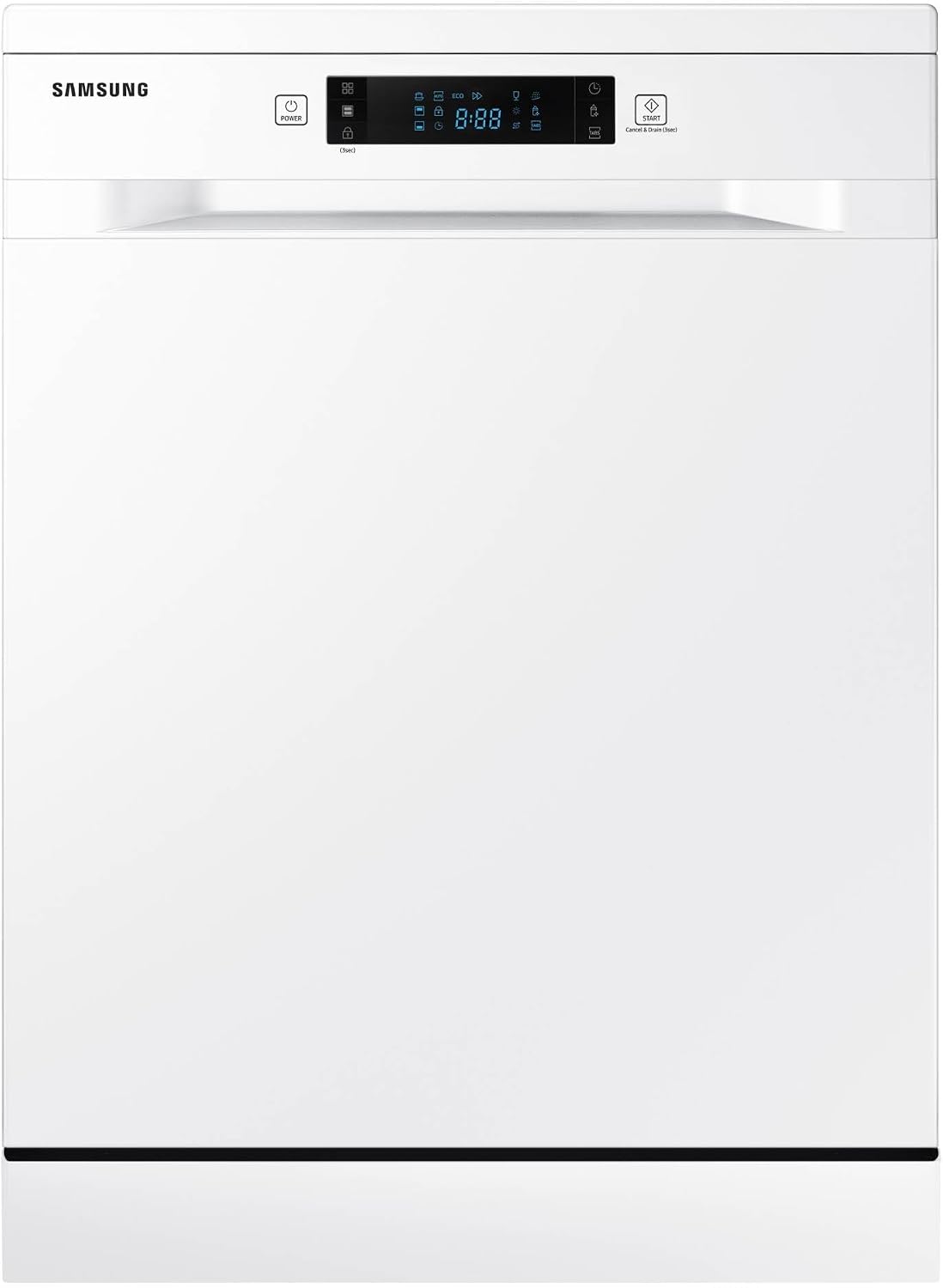 SAMSUNG Geschirrspüler, Weiß, DW60M6040FW freistehend, 13 Bestecke, mit Hygienefunktion