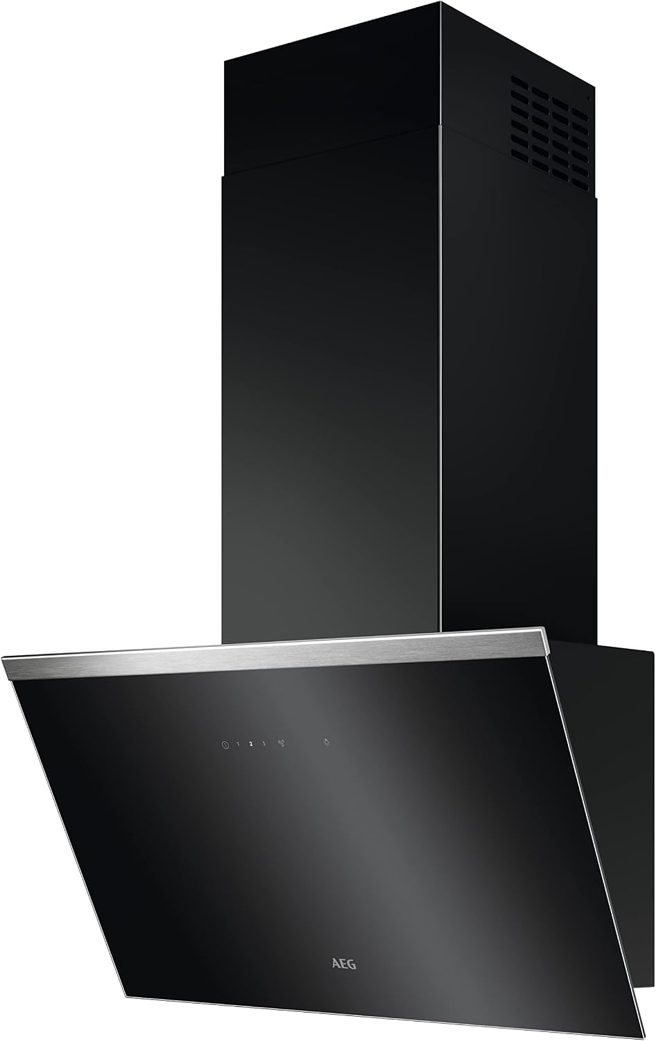 AEG Dunstabzugshaube, 60 cm, 500 m, 74 dB, Schwarz, Kopffreie Wand-, Serie 7000 mit Hob2Hood, Abluft & Umluft, Hochleistungsmotor