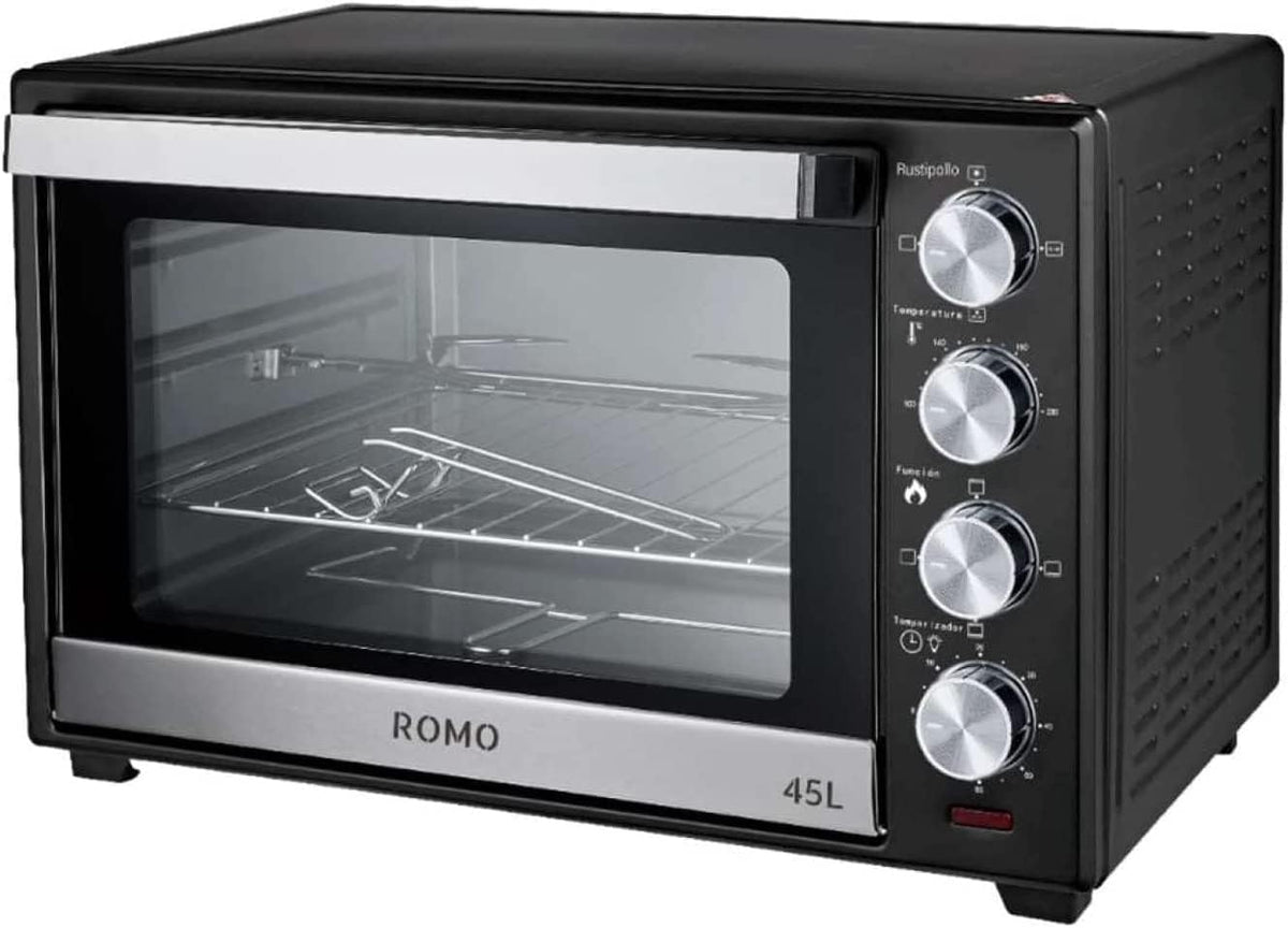 Suinga Backofen, 2000 W, 45 l, Schwarz, Elektrischer Tisch-, Temperatur bis 230 °C, Timer mit Abschaltung, 60 M
