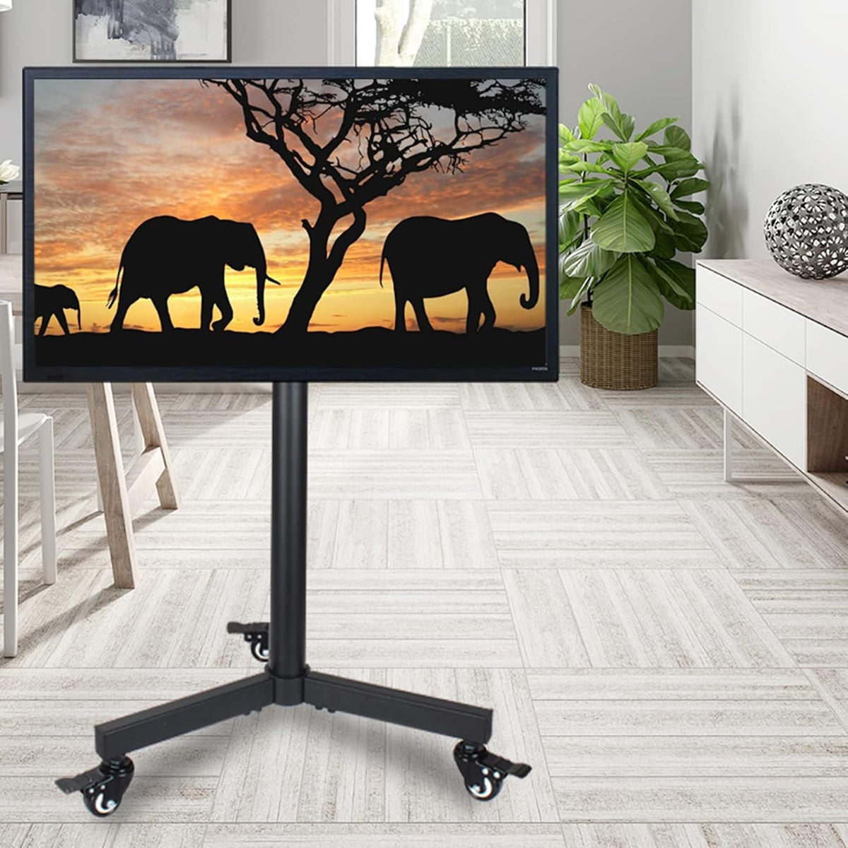 HYJYGM Fernseher, 30 kg, Schwarz, Mobiler TV-Wagen für 14-32-Zoll-, hochverstellbare, tragbare TV-änder