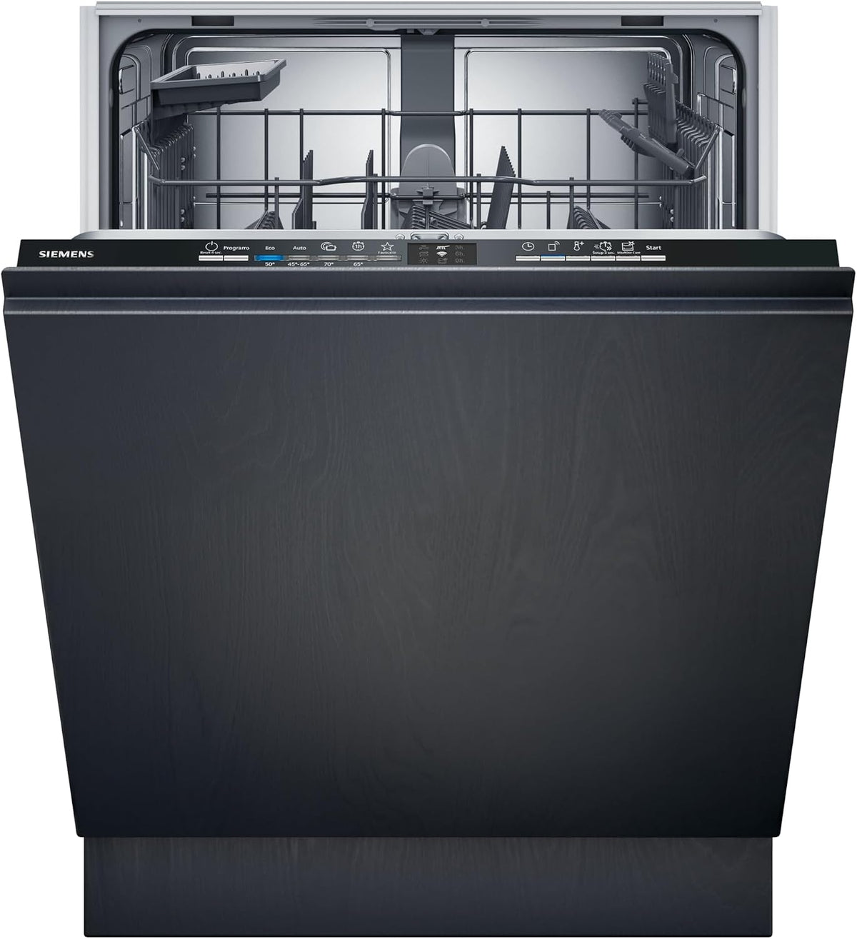 Siemens Geschirrspüler, 60 cm, Silber, SN61HX01TE iQ100, Vollintegrierter, Besteckkorb, drei Mal schneller spülen