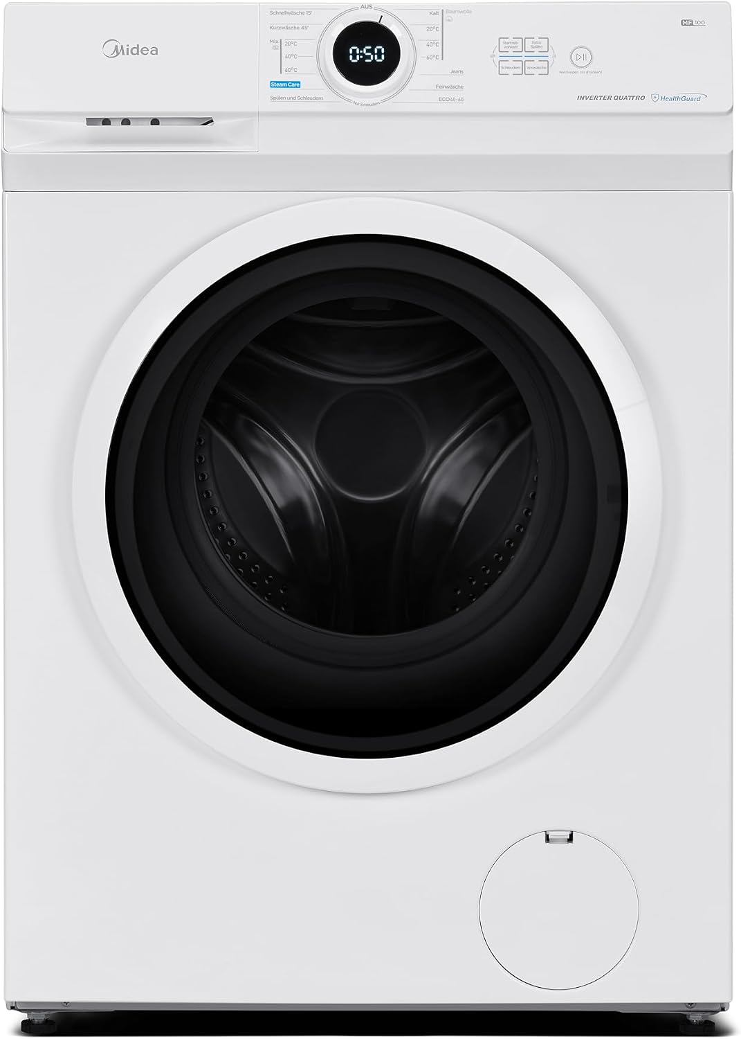 Midea Waschmaschine, 10 kg, Weiß, Energieklasse A 1400 U/min MF10EW100B