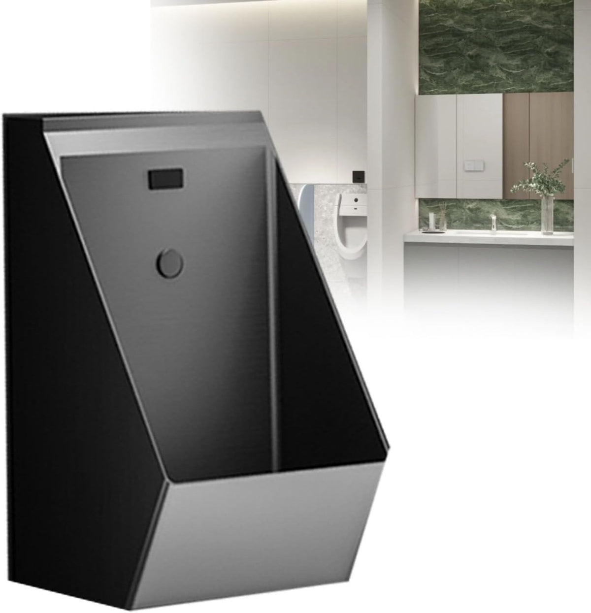 Home, Grau, Smart, Automatisches Sensor-Urinal zur Wandmontage, berührungslose kommerzielle Edelstahllösung für Bars