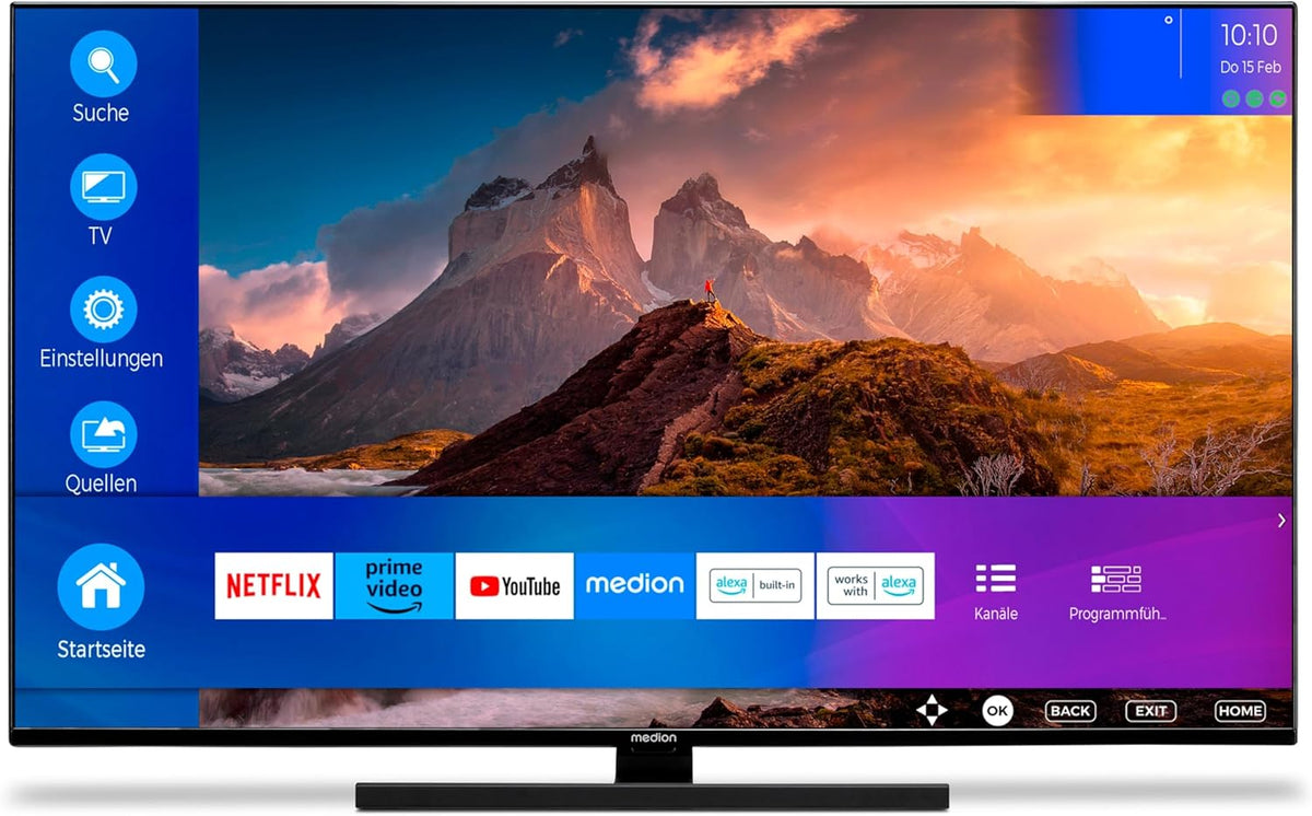 MEDION Fernseher, 125,7 cm, 50 Zoll, Schwarz, Smart TV, X15021 (MD 30961) QLED (Smart TV, Dolby Vision HDR
