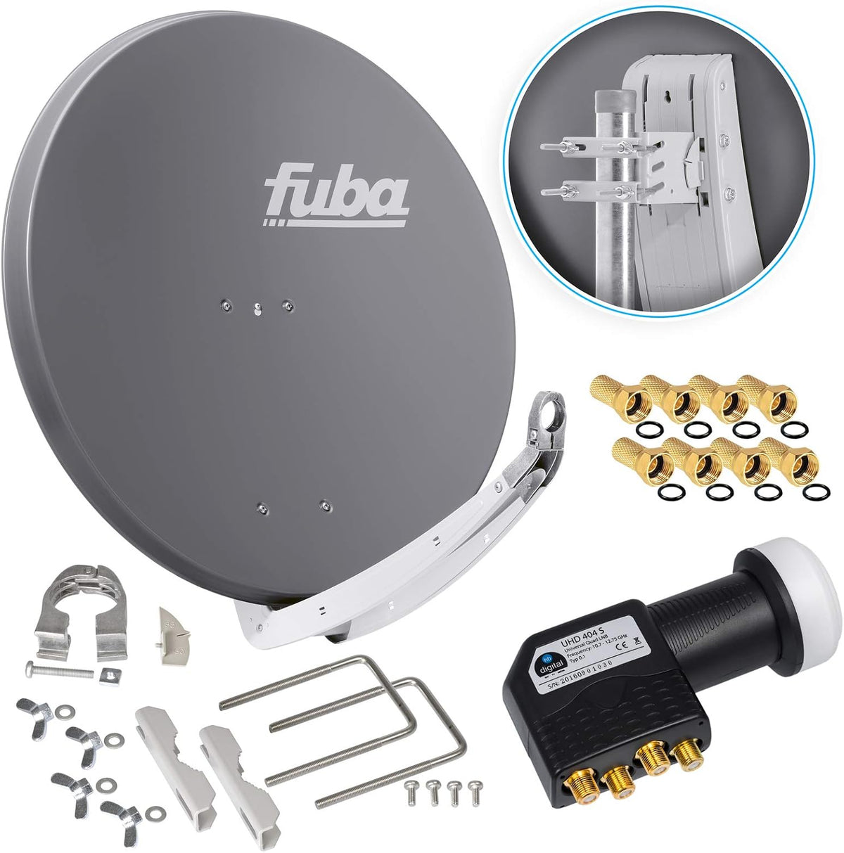Fuba Fernseher, 85 cm, Anthrazit/Schwarz, DAA 850 A Sat Schüssel Anthrazit Satellitenantenne