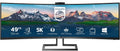 Philips Monitor, 49 zoll, Schwarz, 499P9H Curved, DQHD USB Hub, 70 Hz, VA Panel, 5ms GtG, HDR400, Webcam, Höhenverstellung