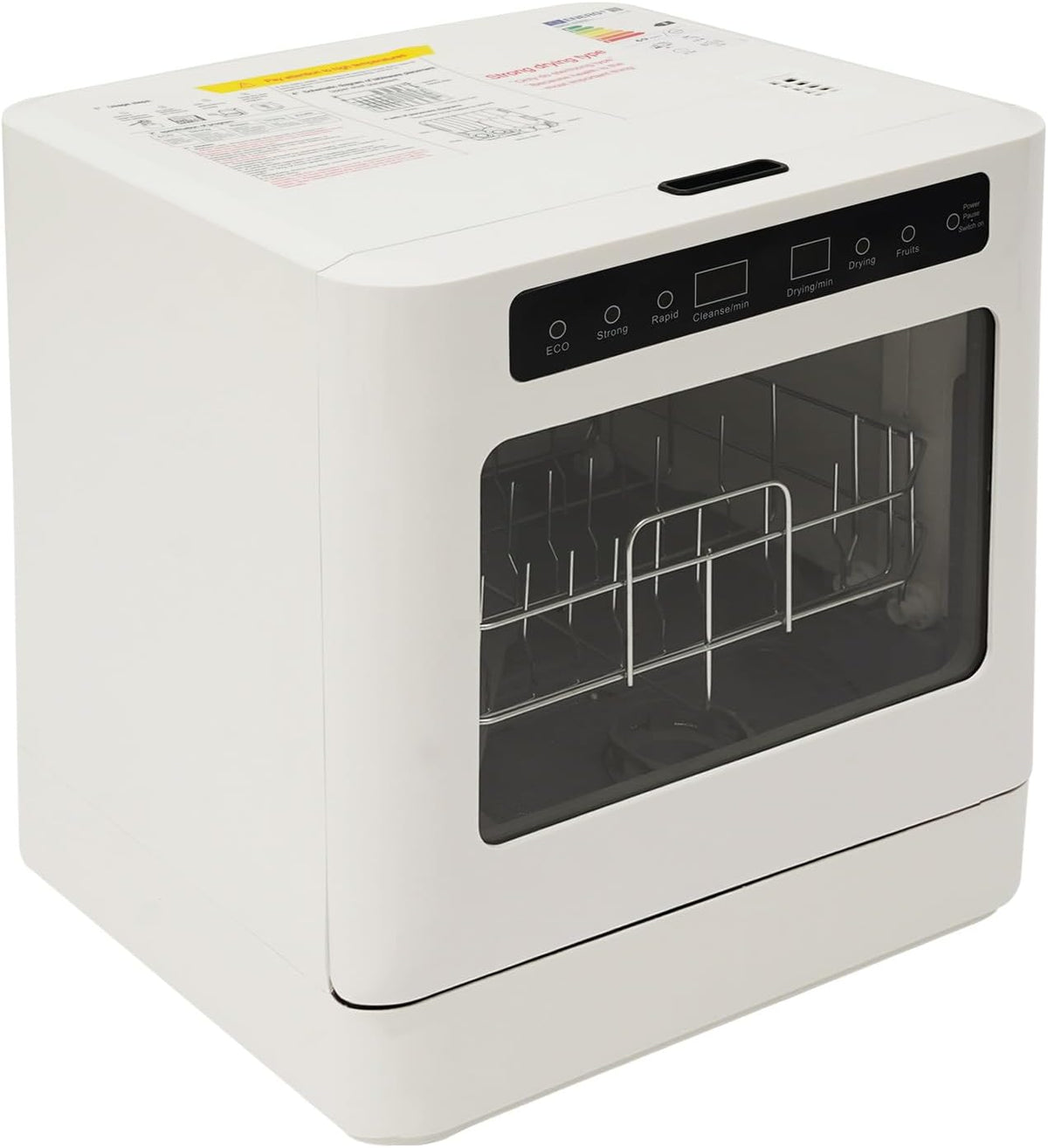 Tischgeschirrspüler, 6-8 Teller oder Schüsseln, 800 W, 52 dB, 220 V, ABS, PP, Legierung, Weiß