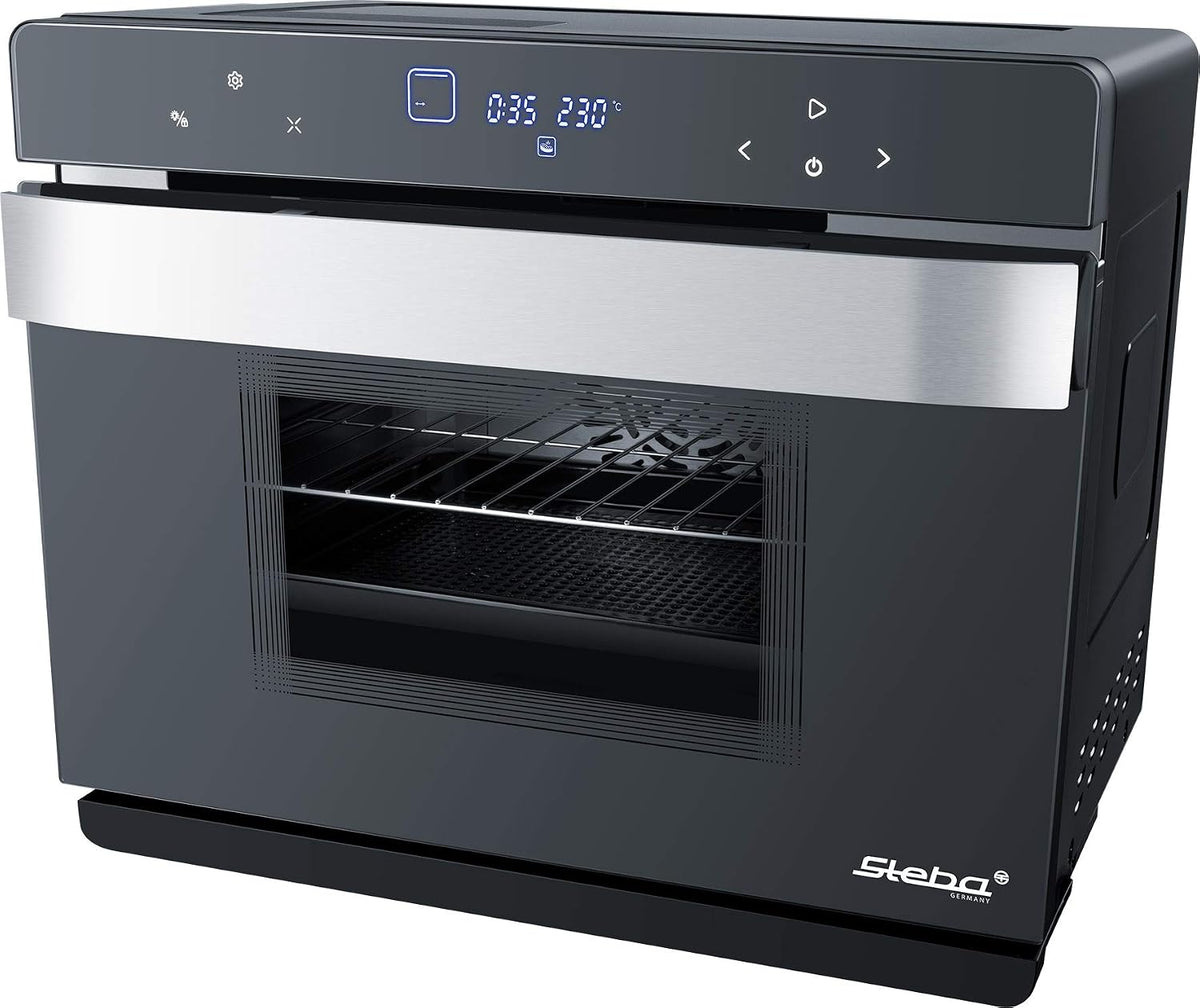 Steba Backofen, 27 Liter, Schwarz/Silber, Multifunktions-Dampf DG 30, mit Heißdampf zum schonenden Schnellgaren
