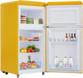 Retro Kühlschrank, 72 L, 21 L, Weiß, Doppeltür- Gefrierfach Energieklasse E