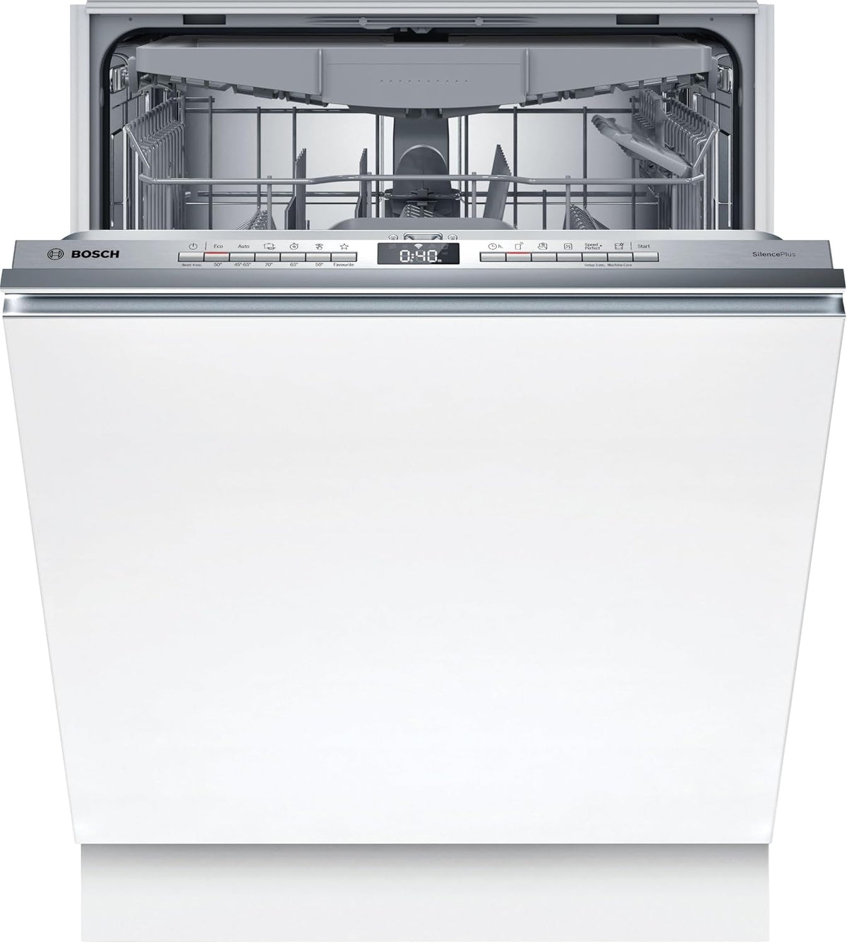 Bosch Geschirrspüler, 60 cm, Silber, SMV4EVX08E, Serie 4, Smarter Vollintegriert, Besteckschublade, Spülmaschine mit Programmassistent