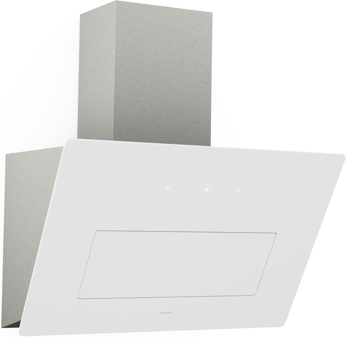 Klarstein Dunstabzugshaube, 60 cm, 717 m, Weiß, SleekAir - Kopffreihaube, A++ Energieeffizienz, Touch-Bedienfeld