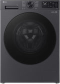 LG Waschmaschine, 9 kg, Schwarz, F2X7SLIM9B, Frontlader, Dampffunktion, AI Wash, Inverter Direct Drive, Restzeitanzeige