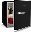 Klarstein Mini-Kühlschrank, 37 dB, 46 L, Schwarz, Irene Retro - Leise, Verstellbarer Thermostat, Energieeffizient