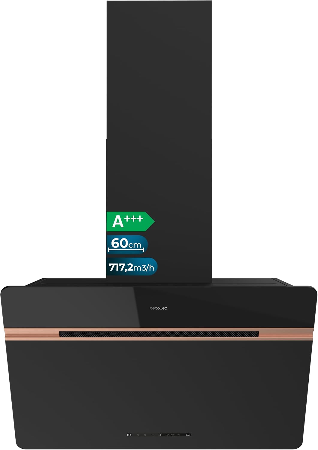 Cecotec Dunstabzugshaube, 717,2 m, 60 cm, Schwarz, BLDC-Motor, Touchpanel, Gestensteuerung, Doppel-Booster, Air Cleaning