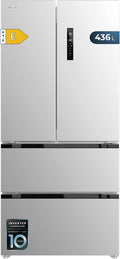 Cecotec Kühlschrank, 83,6 cm, 183 cm, 463 L, Silber, Französischer Tür Inox Bolero CoolMarket FD 436 Inox E Höhe