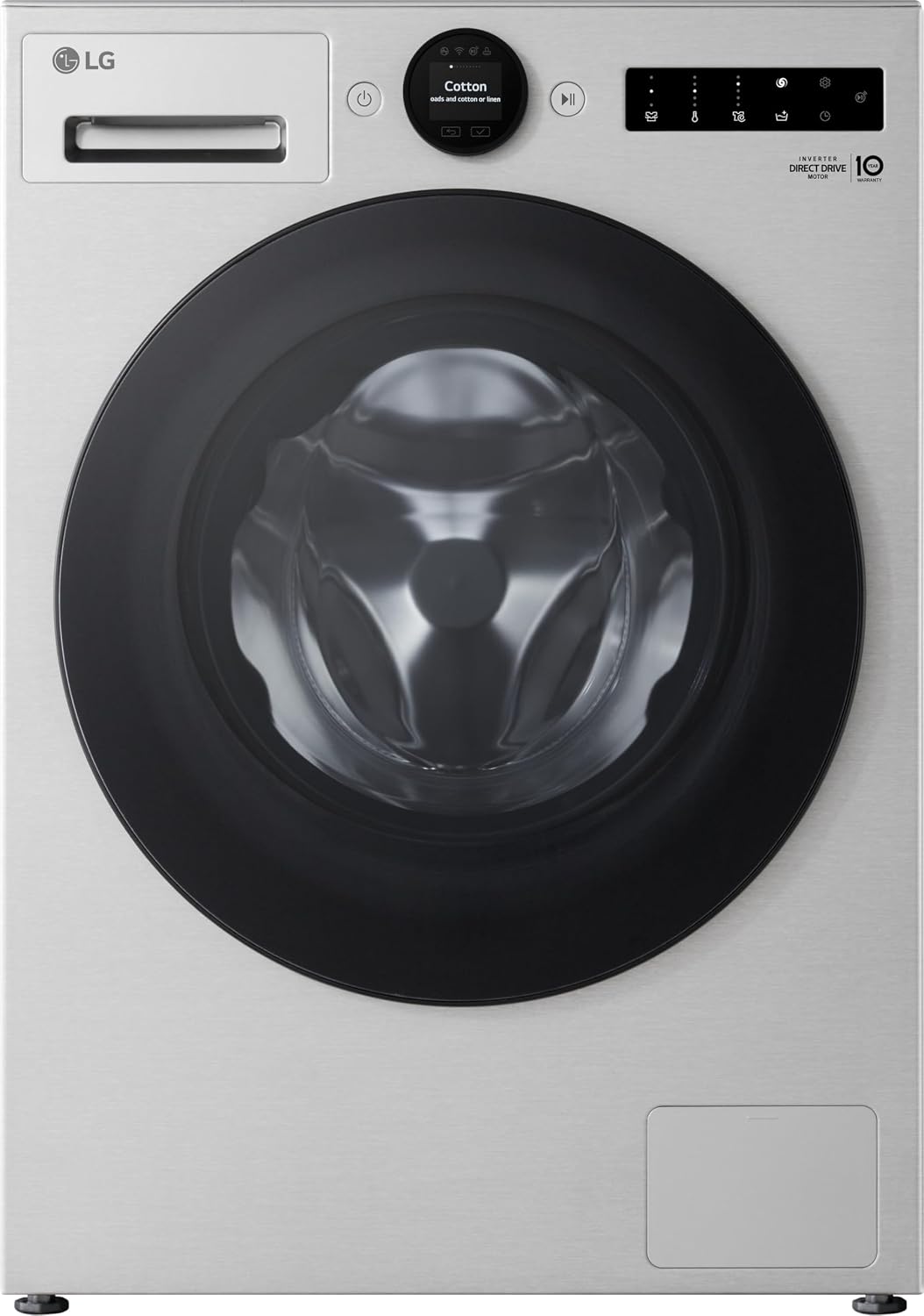 LG Waschmaschine, 11 kg, Silber, F4WX801YS (, Energieklasse A-40%, 1.400 U/Min.) mit AI Wash, Easy-Touch Drehregler