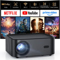 Beamer, Schwarz, Smart 4K kompatibel mit Netflix-App, HAPPRUN H11 Heimkino mit Autofokus & Dolby Audio, Streaming & Spiele ohne TV-Stick