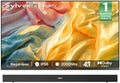 SYLVOX Fernseher, 43 Zoll, Schwarz, Outdoor TV, 4K Randloser Smart Google TV mit 2000 nits, Dolby Atmos, WiFi & Bluetooth