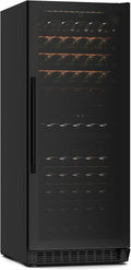 Klarstein Weinkühlschrank, Schwarz, Velaire 2 Zonen - 122 Flaschen, 5-22°C, Touch, UV-Schutz, Einbau & Freistehend