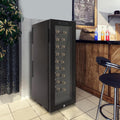 30 Weinkühlschrank, 90 L/19.8Gal, 90 Liter, Kaltgewalztes Blech, gehärtetes Glas, Schwarz