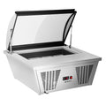 Wohnzimmerschrank GGM, 870 mm, 5 L, Grau, Gastro Tisch-Eisvitrine für 4x Eisbehälter