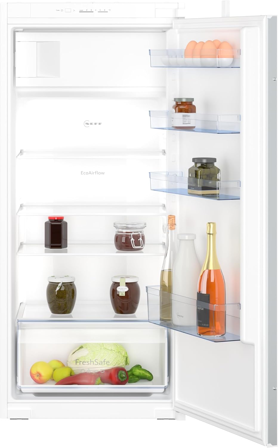 NEFF Kühlschrank, 122,5x56 cm, 172 l, 35 dB, 15l, Weiß, KI2421SE0, N 30, Einbau, (HxB), Kühlen, Gefrieren, LED Beleuchtung