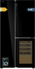 Cecotec Kühlschrank, 548 L, Schwarz, Klasse E, T-Tür Design, Inverter Plus Kompressor, Total No Frost, Metal Cooling