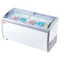 VEVOR Gefriertruhe, 460 L, Weiß, Kommerzielle Eiscreme-Vitrine, Mobiler Tiefkühlschrank mit Glasplatte, 2 Glasschiebetüren