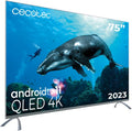 Cecotec Fernseher, Schwarz, Smart TV, QLED- 75' Smart TV V3+ Serie VQU30075+, 4K UHD, Android TV 11, Rahmenlos