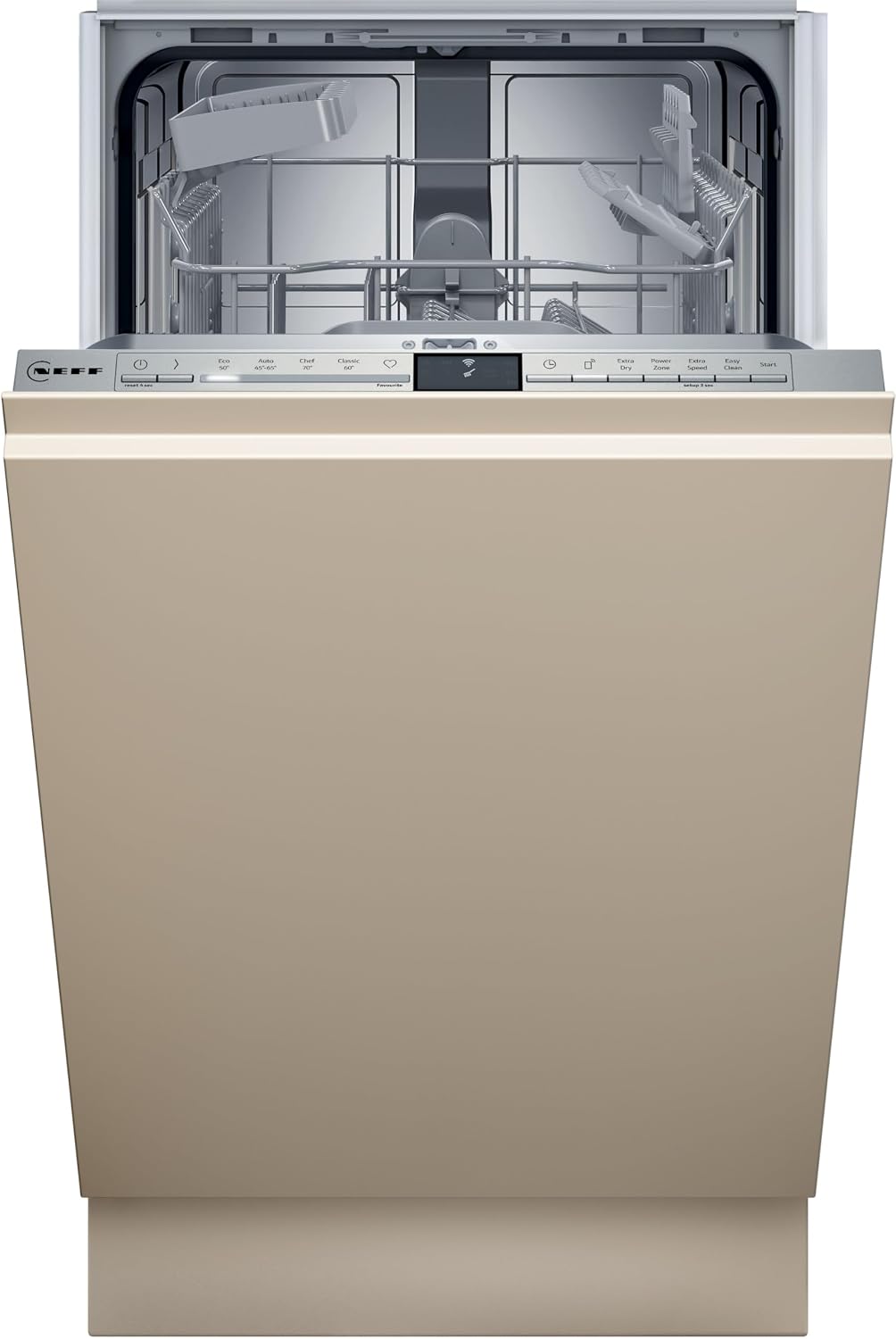 NEFF Geschirrspüler, 10 Maßgedecke, 45 cm, Silber, S853HKX14E, N 30, Smarter Vollintegriert, Besteckkorb, besonders leise Spülmaschine