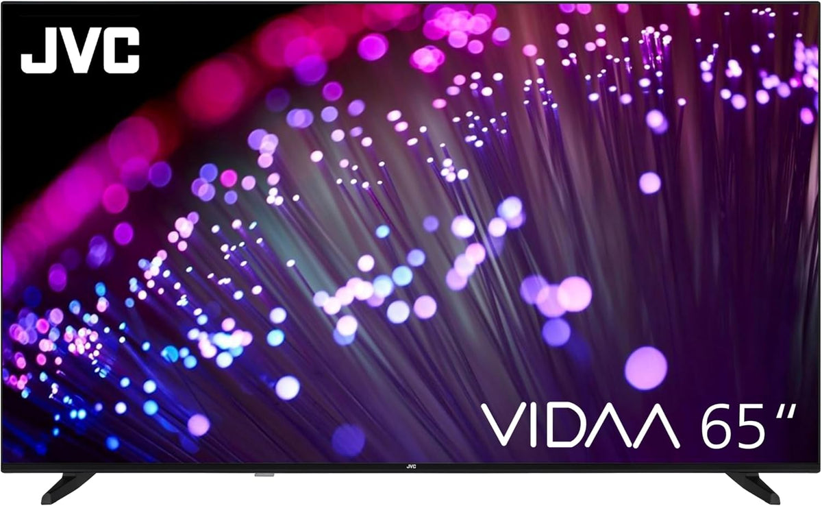 JVC Fernseher, 65 Zoll, Schwarz, Smart TV, QLED Smart TV VIDAA LT-65VDQ3455 4K UHD, HDR TV mit Dolby Vision und integriertem Triple-Tuner