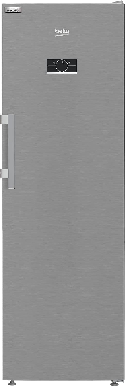 BEKO Kühlschrank, 381 Liter, Silber, B5RMLNE444HX - Eintür-, Total NO FROST, E-Klasse, Edelstahl, Display-Touch