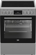 Beko Backofen, 60 cm, 72 l, Silber, FBM67320XS freistehend Herd, Volumen, Dampfreinigung SteamShine, 8 Heizarten