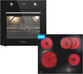 Einbaubackofen Backofen, Schwarz, und Glaskeramikkochfeld Set