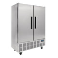 Polar Kühlschrank, 960 Liter, Silber, Doppeltür-, schmal, Edelstahl, kommerzieller