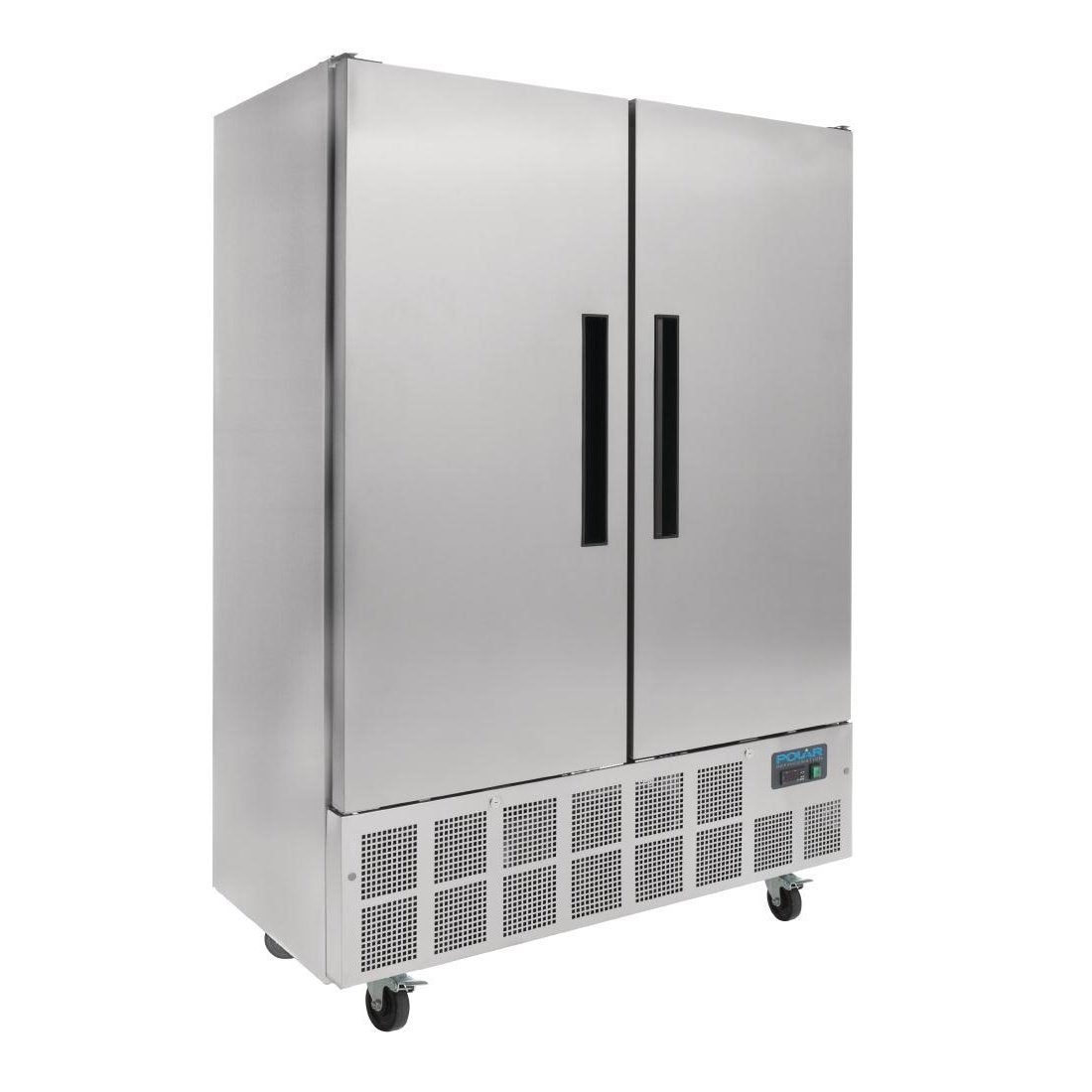 Polar Kühlschrank, 960 Liter, Silber, Doppeltür-, schmal, Edelstahl, kommerzieller