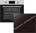 Einbauherd Backofen, 60 cm, 69 L, Schwarz, Set Heißluft Umluft Induktiosnkochfeld autark Slider Touch