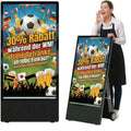 MWE Digital-Signage-Display, Schwarz, Outdoor Digitaler Kundenstopper, Digital Signage Display mit Tragbare wiederaufladbare