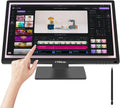 FYHXele Monitor, 24 Zoll, Schwarz, Touchscreen, Bildschirm IPS FHD 1920x1080P PC Display mit HDMI VGA, VESA