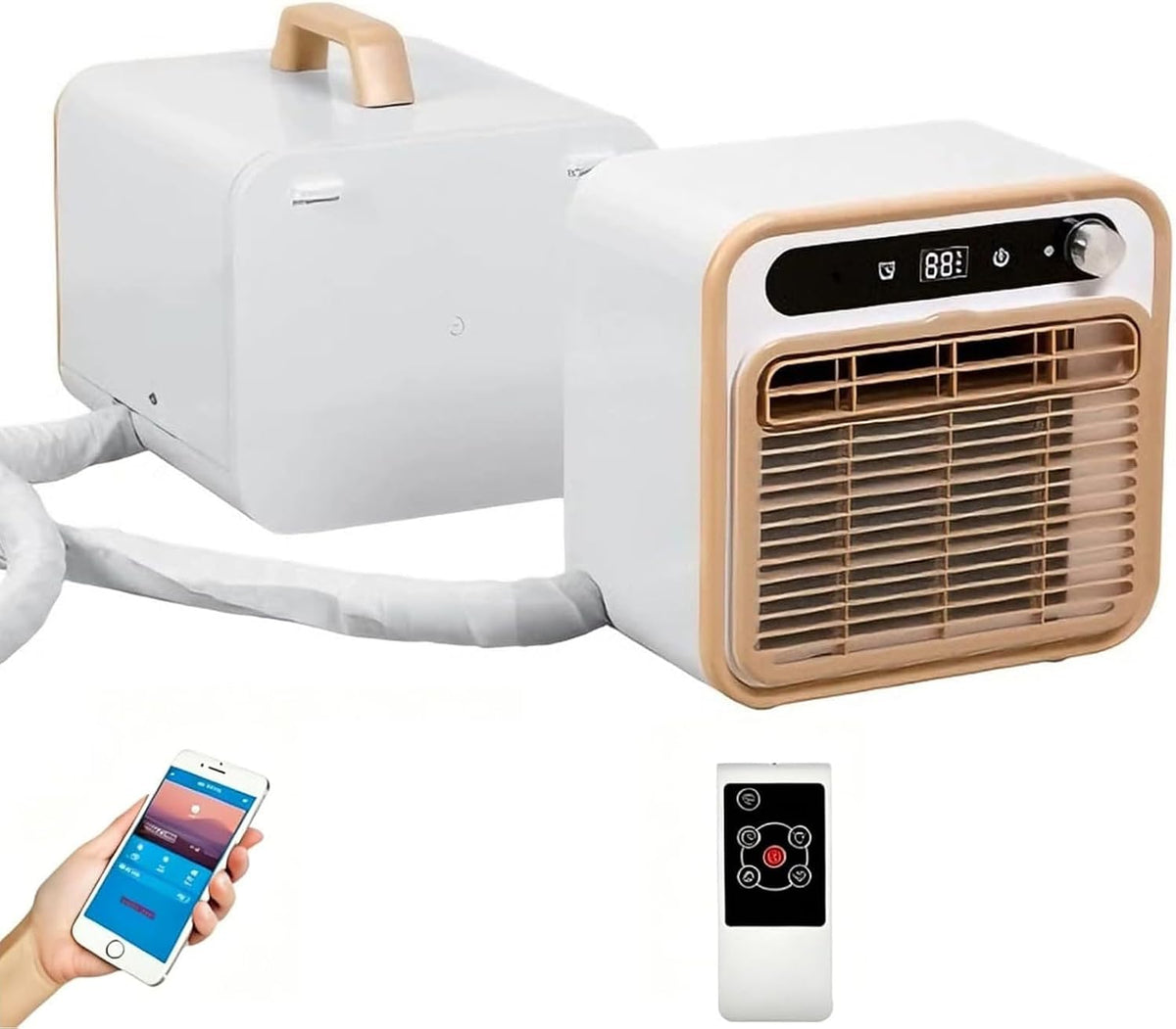 5000 Mobiles Klimagerät, Grau, BTU Split Portable AC, Flüstern Leise Kühlung w/WiFi-Fernbedienung, Keine Installation erforderlich