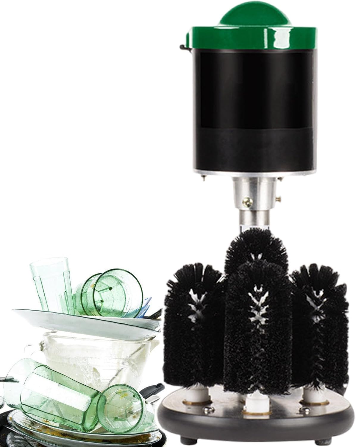 GläSerspüLer mit 5 BüRsten, 240 W, Transparent, FüR HartnäCkige Flecken Auf GläSern