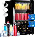 Klarstein Getränkekühlschrank, 147 L, Schwarz, Beersafe, Kühlschrank mit Glastür