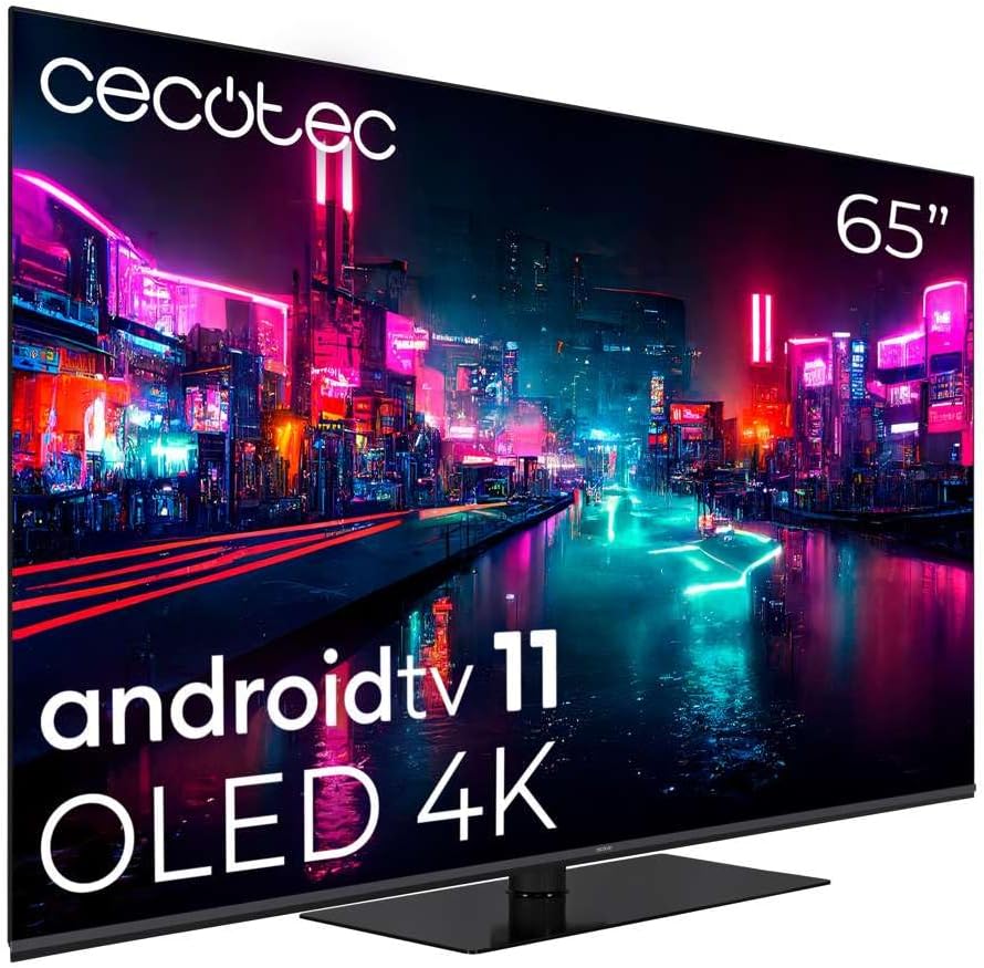 Cecotec Fernseher, Schwarz, Smart TV, TV OLED 65' Smart TV Z1 -Serie ZOU10065. 4K UHD, Android 11, Frameless Design