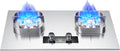 Gasherd, 5,2 KW, Silber, Kochfeld 2 Brenner, Edelstahl-Desktop Und Eingebettetes Gaskochfeld LPG/NG Dual, Mit Schlauch Und Klemme