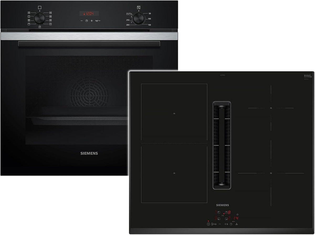 Siemens Backofen, Silber, PQ312IV0SZ Set Pyrolyse Edelstahl HB273ABS3 +