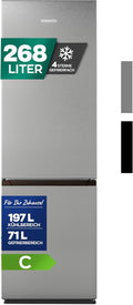 Heinrich´s Kühl-Gefrierkombination, 268 Liter, 198 L, 36 dB, 71 L, Silber, Kühlgefrierkombination, Kühlvolumen, Gefrierfach