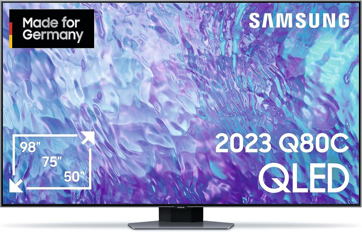 Samsung Fernseher, 75 Zoll, Schwarz, Smart TV, QLED 4K Q80C (GQ75Q80CATXZG, Deutsches Modell), Smart-TV, Direct Full Array