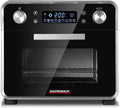 GASTROBACK Pizzaofen, 22 Liter, Schwarz/Silber, #42815 Design Ofen Air Fry & Pizza, 1680 Watt, 5 IN 1:, Heißluftfritteuse